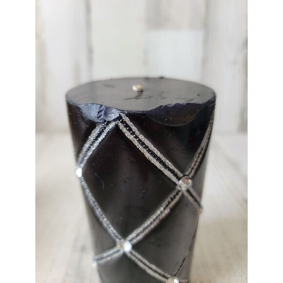 Black Halloween gem silver‎ candle patterned home decor - Picture 5 of 8